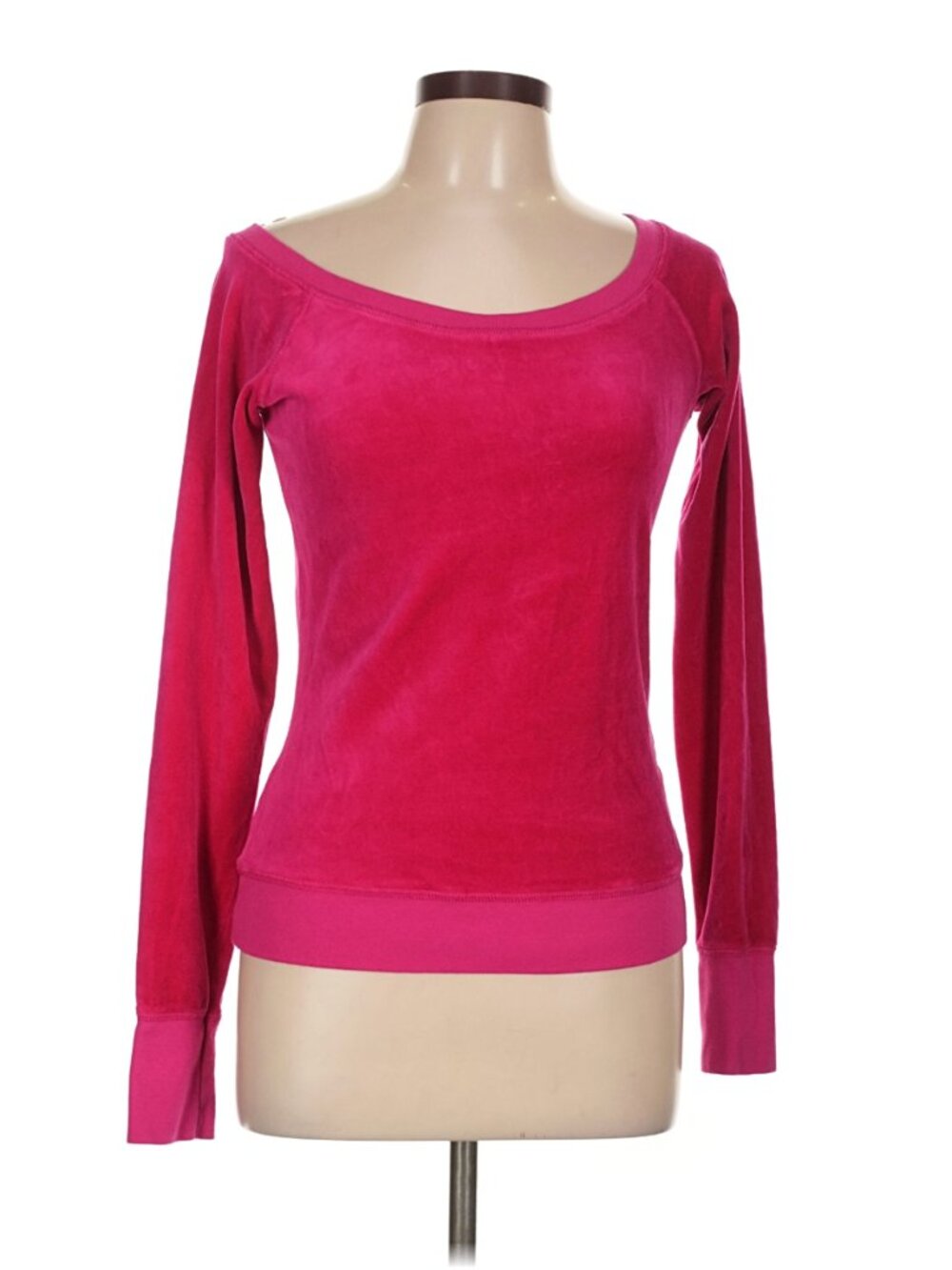 Juicy Couture Vintage Off-The-Shoulder Velour Pullover Top - Size Large